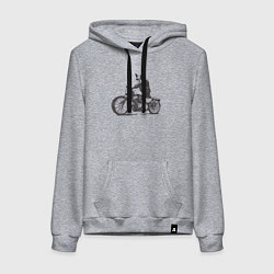 Женская толстовка-худи Бостон-Терьер Байкер на Мотоцикле Чоппере