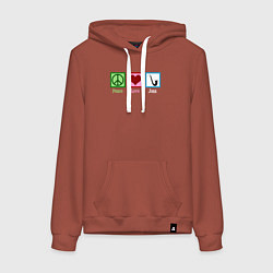 Женская толстовка-худи Мир любовь джаз