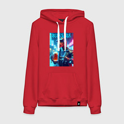 Женская толстовка-худи Cyber cool dude Dino - ai art fantasy