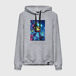 Женская толстовка-худи Cyber Sponge Bob - neon glow fantasy