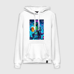 Женская толстовка-худи Пивозавр в роли годзиллы - нейроарт