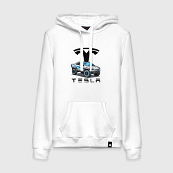 Женская толстовка-худи Tesla сybertruck Elon Musk