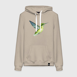 Женская толстовка-худи Колибри зелёная