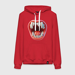 Женская толстовка-худи Открытый рот с зубами