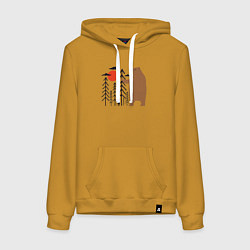 Женская толстовка-худи Человек и медведь