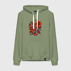 Женская толстовка-худи Алый цветок