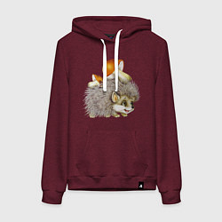 Женская толстовка-худи Добрый ежик с грибами