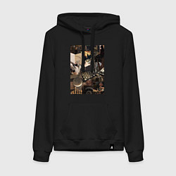 Женская толстовка-худи Шахматы коллаж