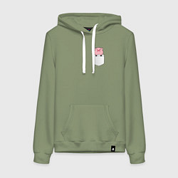 Женская толстовка-худи Розовый поросенок в кармане