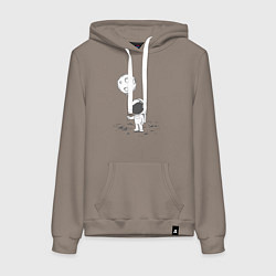 Женская толстовка-худи Космонавт и лунный шарик