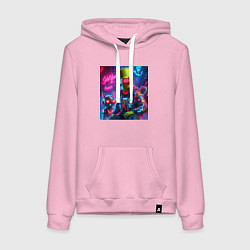 Женская толстовка-худи Барт Симпсон с котом роботом - нейроарт