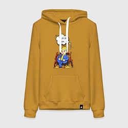 Женская толстовка-худи Vault boy in the fire