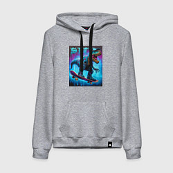 Женская толстовка-худи Dude tyrannosaur on a skateboard - ai art