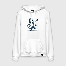 Женская толстовка-худи Шпиц играет на гитаре укулеле