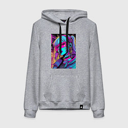 Женская толстовка-худи Кибер девчонка в розовых очках - нейроарт