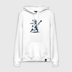 Женская толстовка-худи Бостон-терьер играет на гитаре