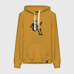 Женская толстовка-худи Скелет гитарист