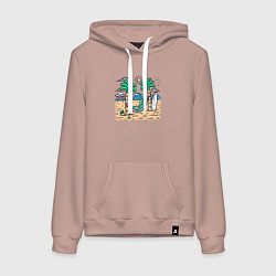 Женская толстовка-худи Инопланетянин на пляже