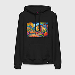 Женская толстовка-худи Живопись яркие домики фовизм