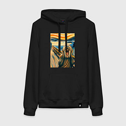 Женская толстовка-худи Морж кричит на картине Эдварда Мунка - мем искусст