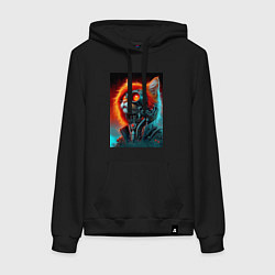 Женская толстовка-худи Рыжий кот вампир - стимпанк