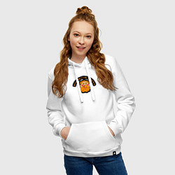 Толстовка-худи хлопковая женская Папы с бородой лучше, цвет: белый — фото 2