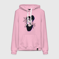 Толстовка-худи хлопковая женская Битлджус - Лидия, цвет: светло-розовый