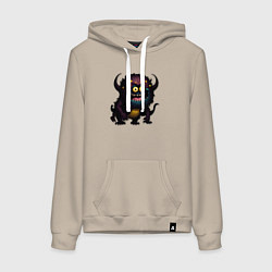 Женская толстовка-худи Страшный черный монстрик