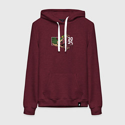 Женская толстовка-худи Символ 2025 года зелёная змея