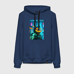 Женская толстовка-худи Totoro with a pumpkin head - halloween fantasy