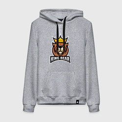 Женская толстовка-худи Медведь король
