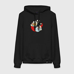 Женская толстовка-худи Санта с пивасиком