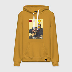 Женская толстовка-худи Пародия на плакаты СССР Гомер Симпсон