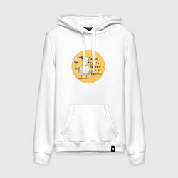 Женская толстовка-худи Гусь с бокалом