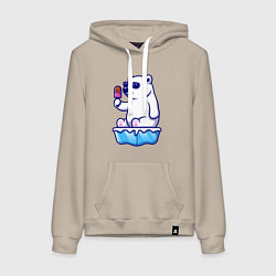 Женская толстовка-худи Мишка с мороженым