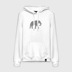 Женская толстовка-худи Слон в шашечку графика