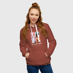 Толстовка-худи хлопковая женская Blackpink 4 colors, цвет: кирпичный — фото 2