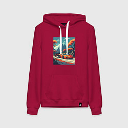 Женская толстовка-худи Одинокая ламборгини