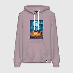 Женская толстовка-худи Musical quartet Neon mushrooms