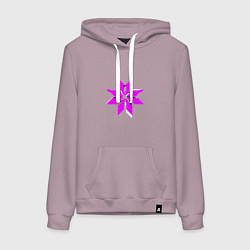 Толстовка-худи хлопковая женская Фиолетово-белая киберпанк звезда, цвет: сиреневый