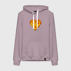 Женская толстовка-худи Сердечная пицца
