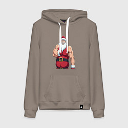 Женская толстовка-худи Качок дед мороз