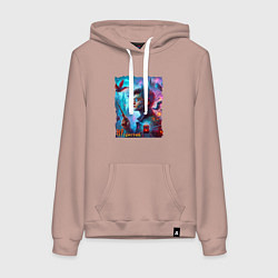 Женская толстовка-худи Гарри Поттер с волшебной палочкой - нейроарт фанта