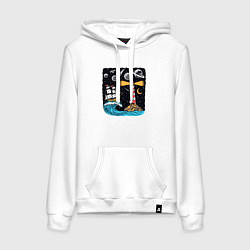 Женская толстовка-худи Маяк и парусник