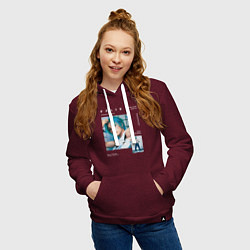 Толстовка-худи хлопковая женская Felix stray kids rockstar, цвет: меланж-бордовый — фото 2