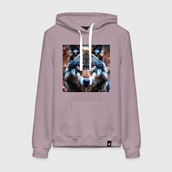 Женская толстовка-худи Взгляд серого волка