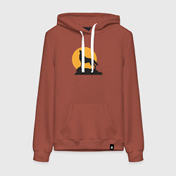 Женская толстовка-худи Волк на закате