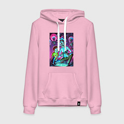 Женская толстовка-худи Рик и Морти изучают инопланетное насекомое