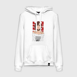 Толстовка-худи хлопковая женская Дандадан: Момо, цвет: белый