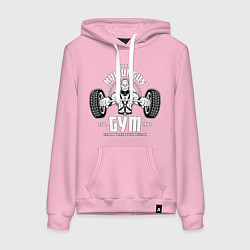 Толстовка-худи хлопковая женская Lord humungus - gym workout, цвет: светло-розовый